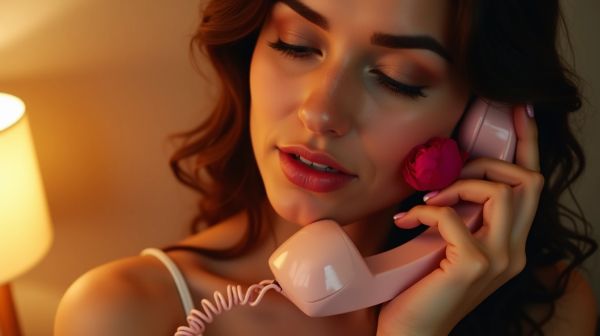 Maîtriser le plaisir au téléphone avec tel rose soumise